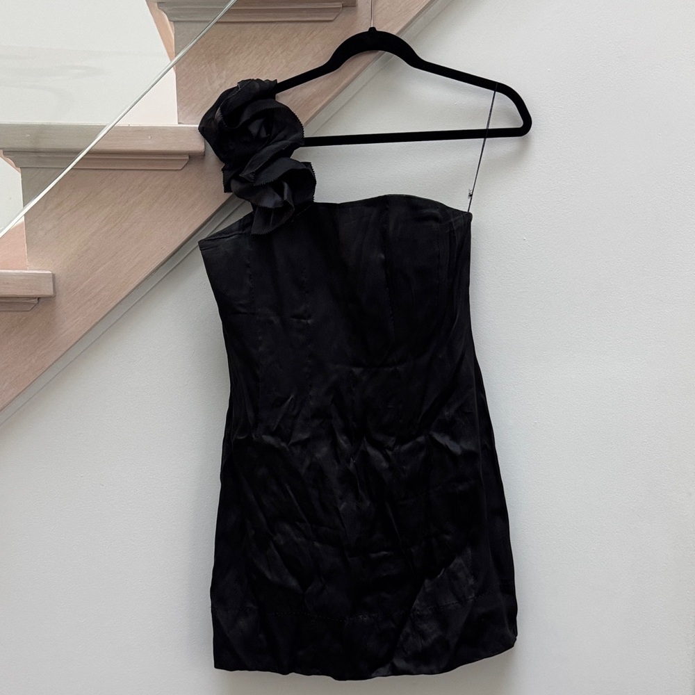 Phoebe Couture Youth Girls Black One Shoulder Dress 12